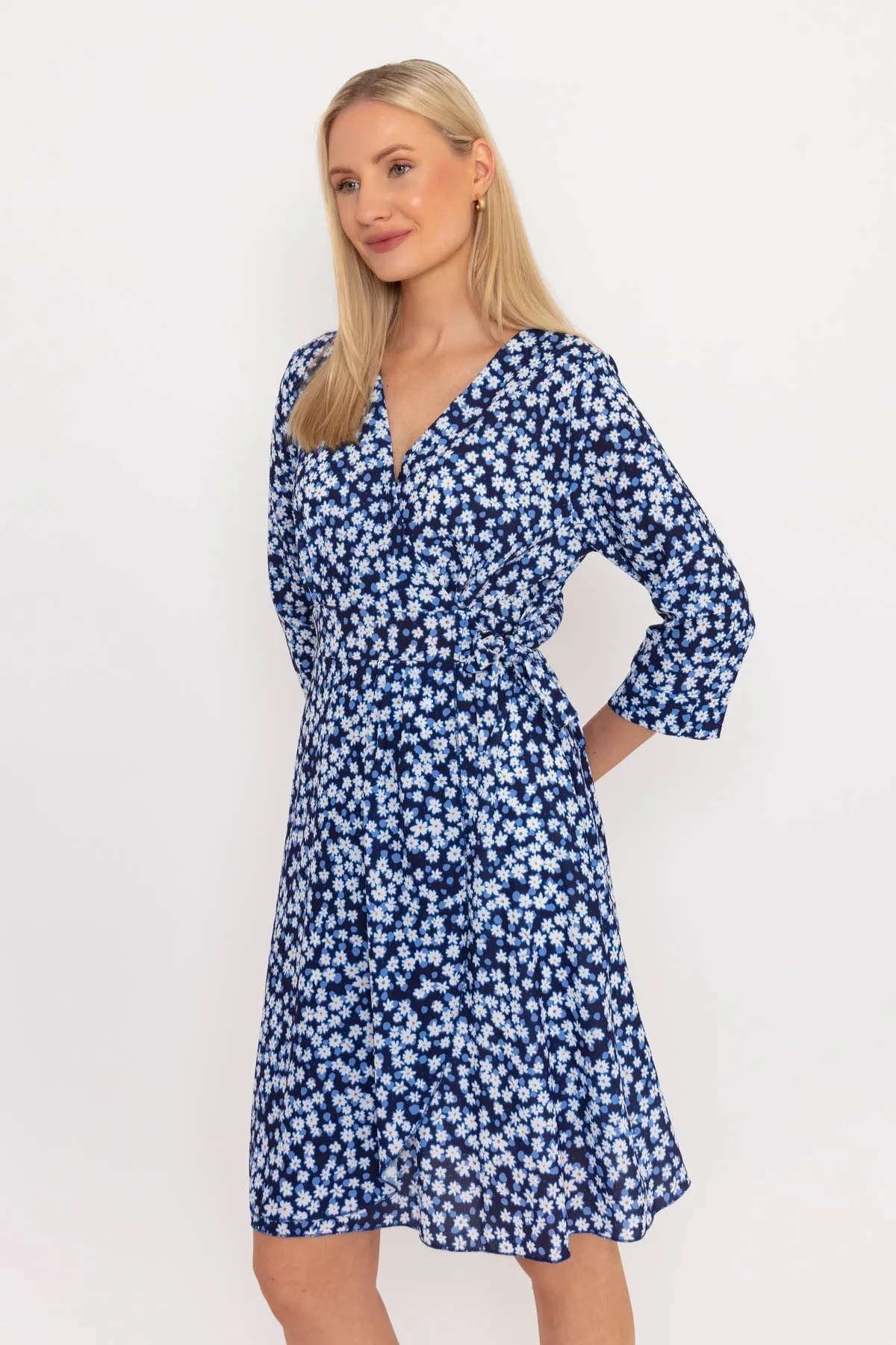 Carly Dress in Navy Print