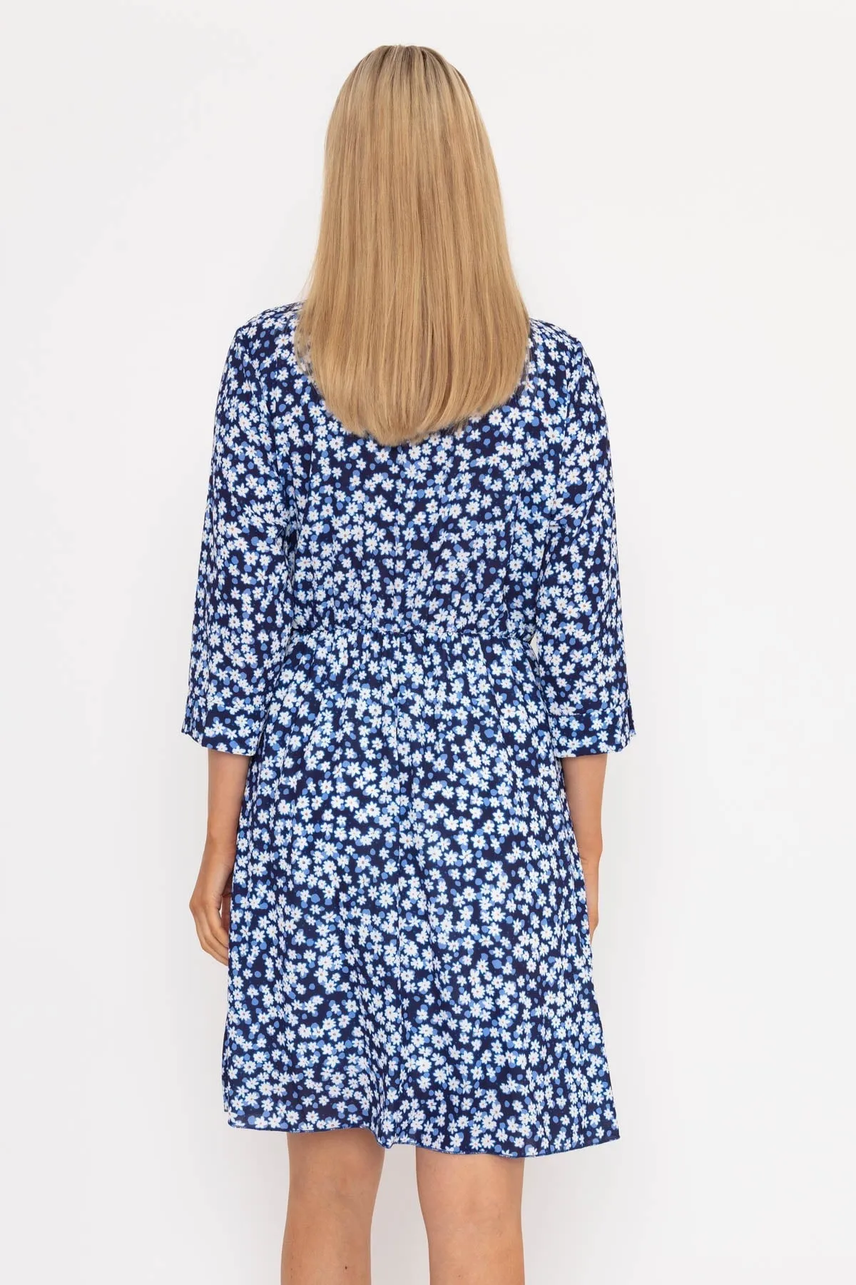 Carly Dress in Navy Print