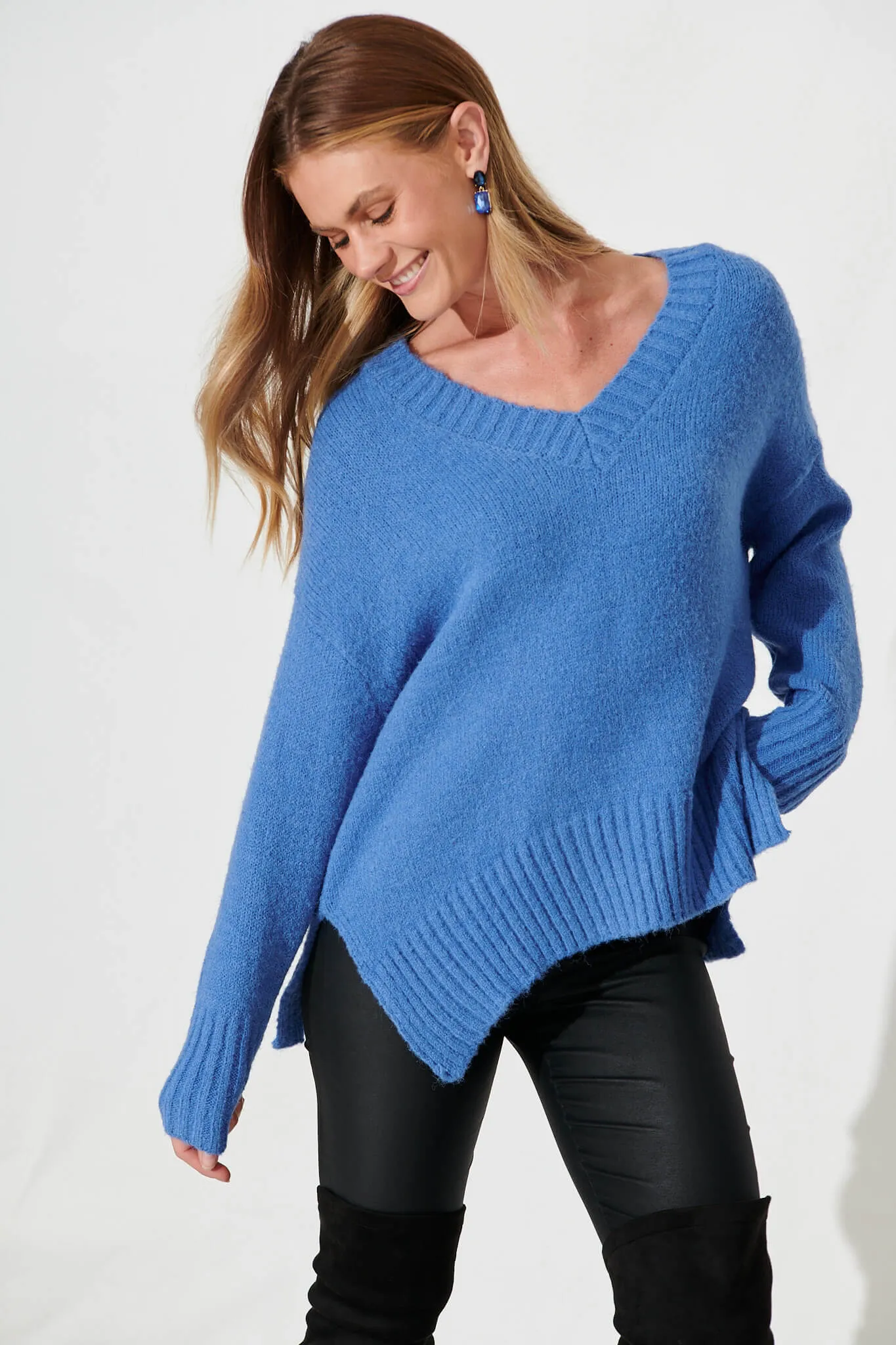 Carmella Knit In Blue Wool Blend