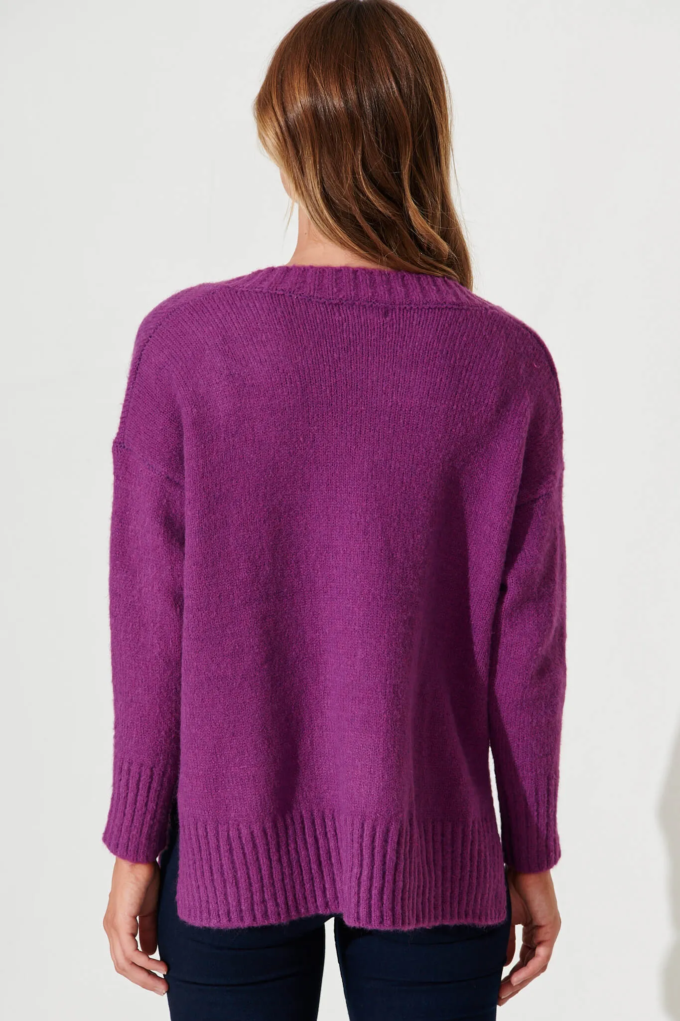 Carmella Knit In Purple Wool Blend