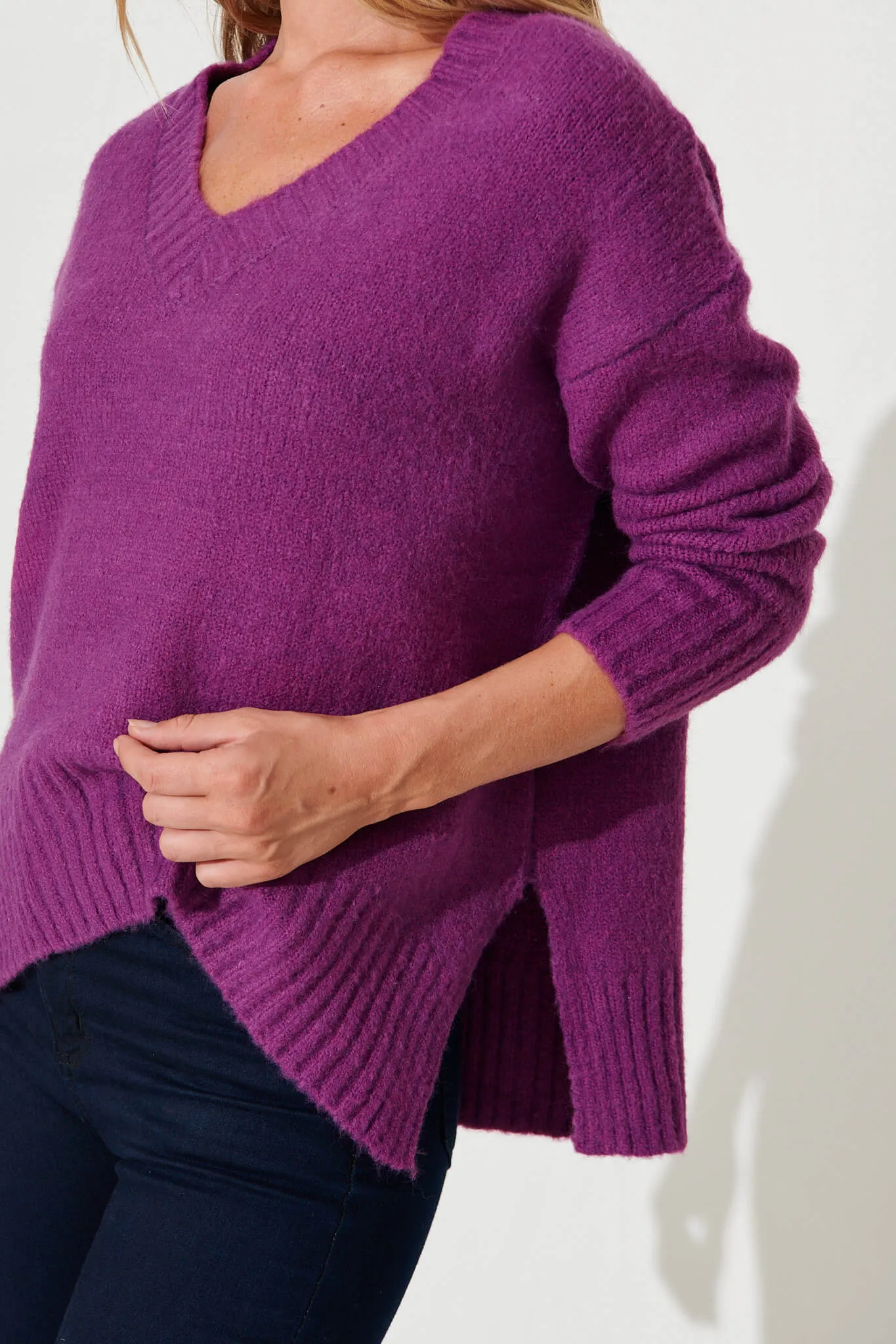 Carmella Knit In Purple Wool Blend