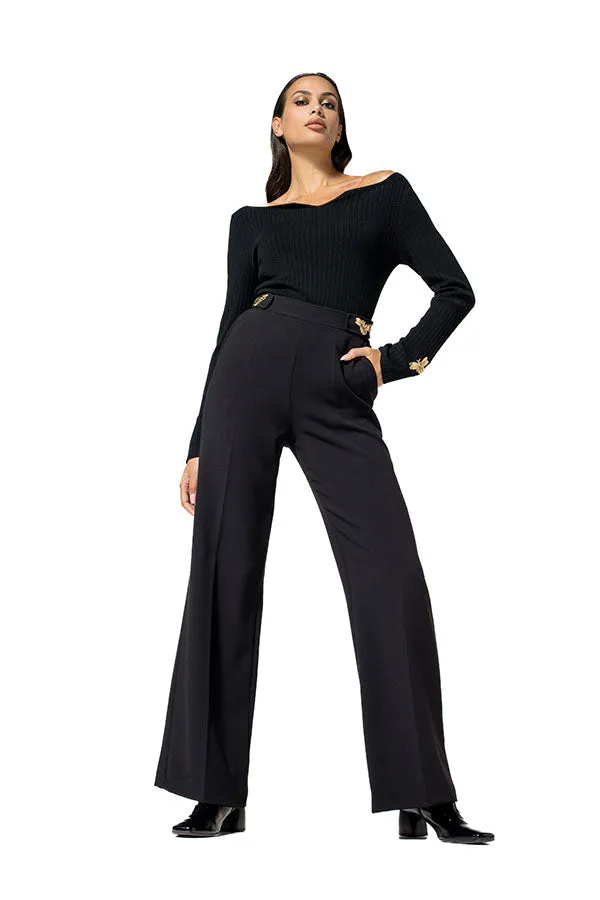 Caroline Biss BUTTERFLY DETAIL STRAIGHT-FIT TROUSERS