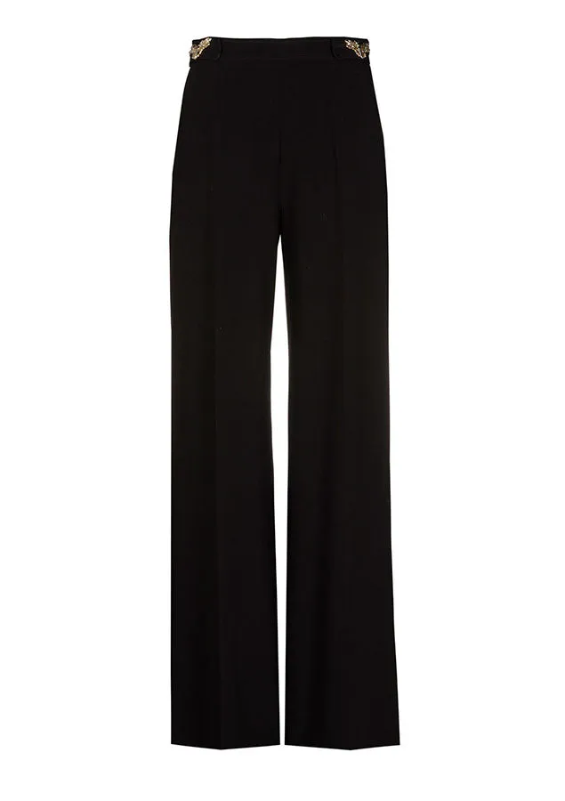 Caroline Biss BUTTERFLY DETAIL STRAIGHT-FIT TROUSERS