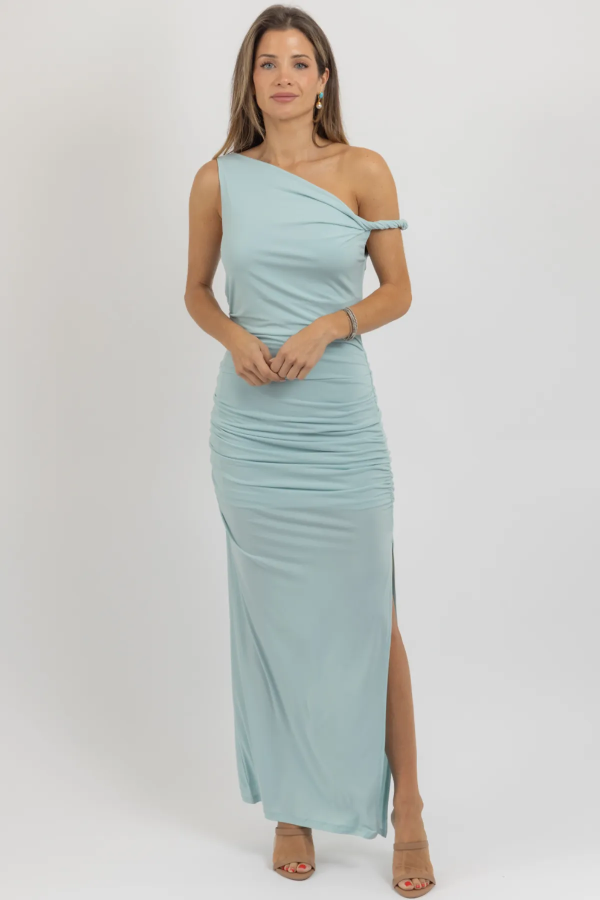 CASSEY SHOULDER TWIST DRESS