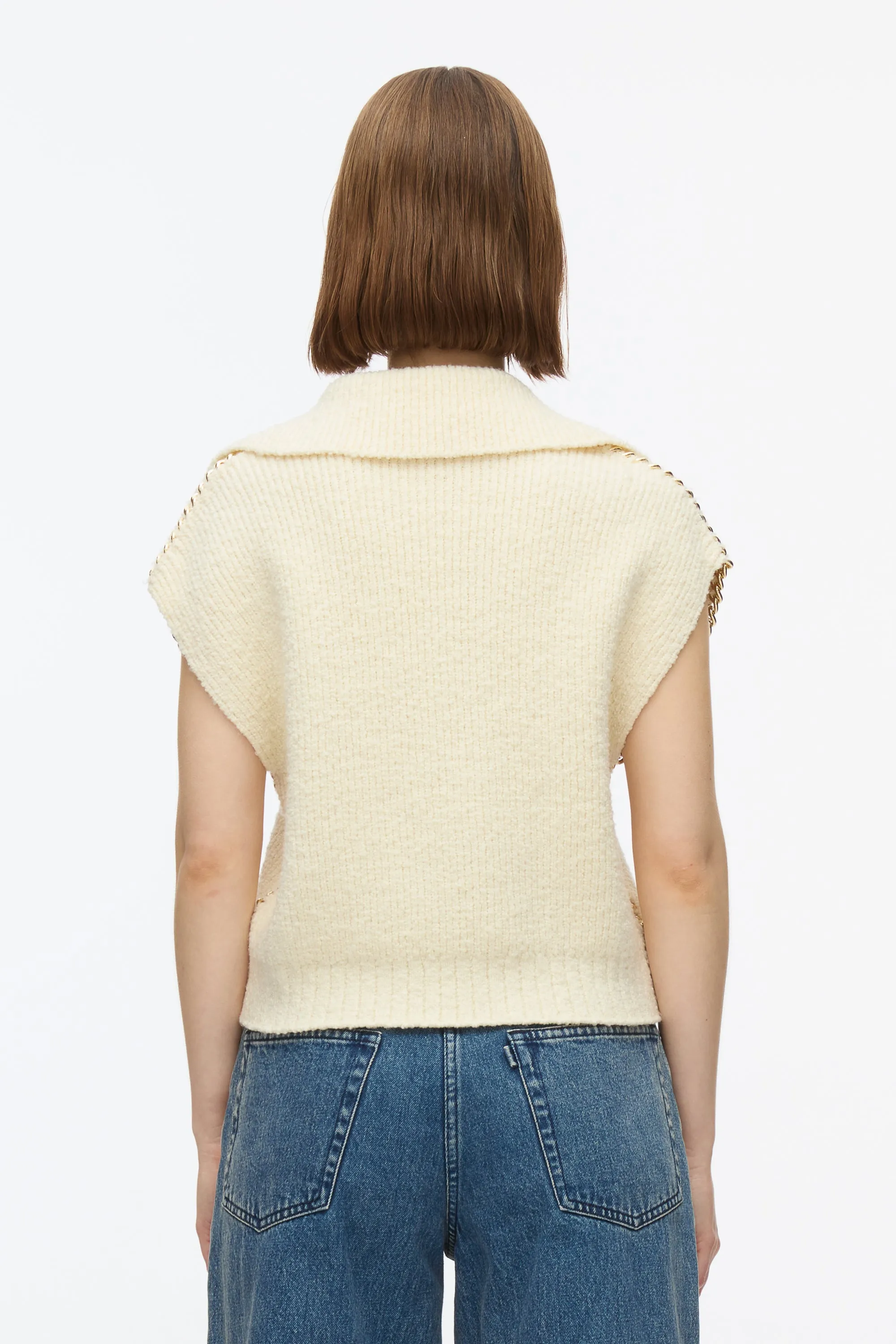 Chainlink Bouclé Cropped Polo