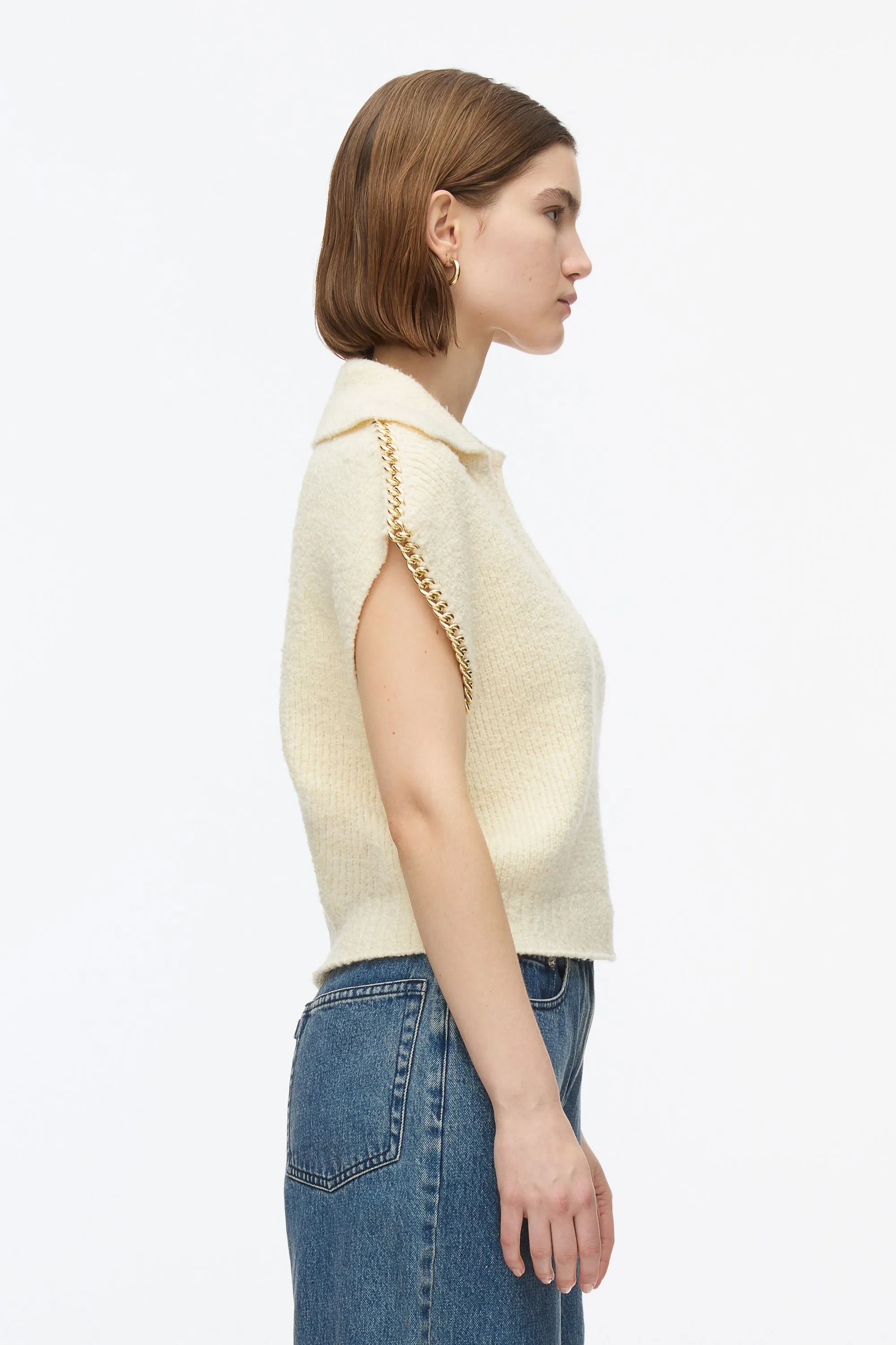 Chainlink Bouclé Cropped Polo