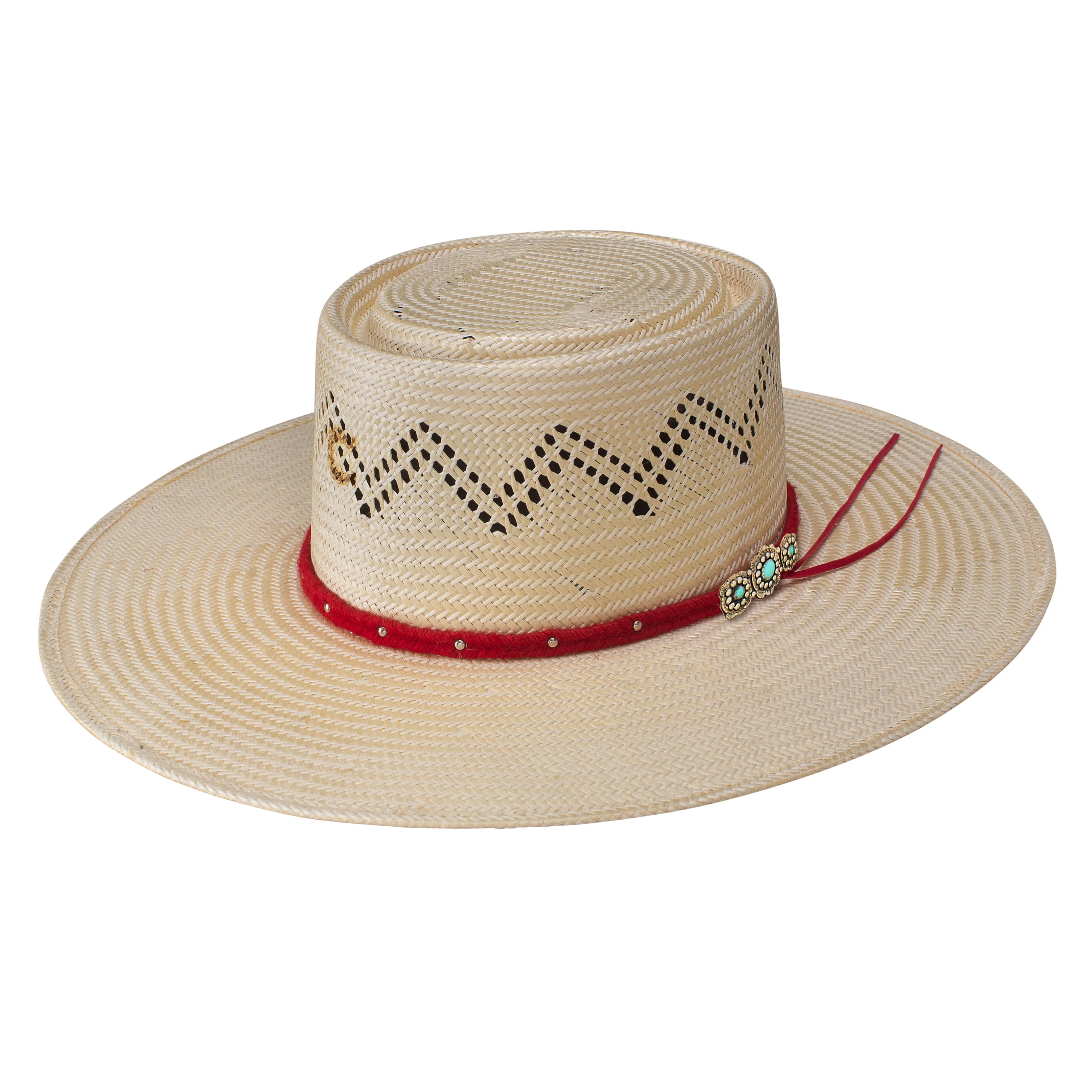 Charlie One Horse Womens Painted Borders Straw Hat