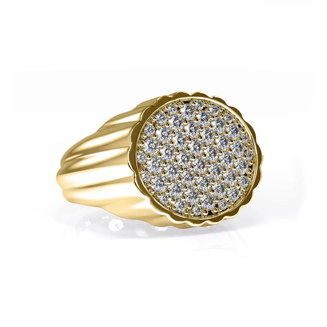 Men's Yellow Gold Diamond Ring 0.75ct from Chorost & Co. Private Collection