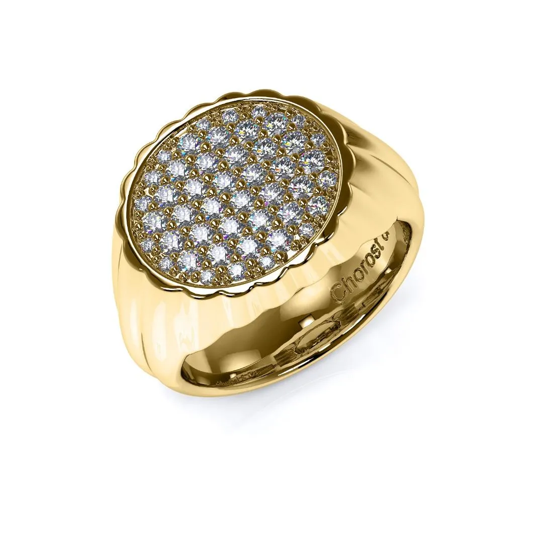 Men's Yellow Gold Diamond Ring 0.75ct from Chorost & Co. Private Collection