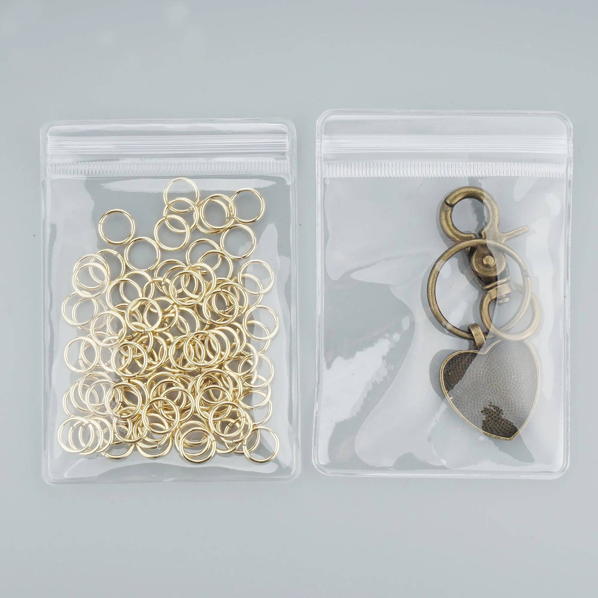 100 Clear PVC Zip Lock Jewelry Bags