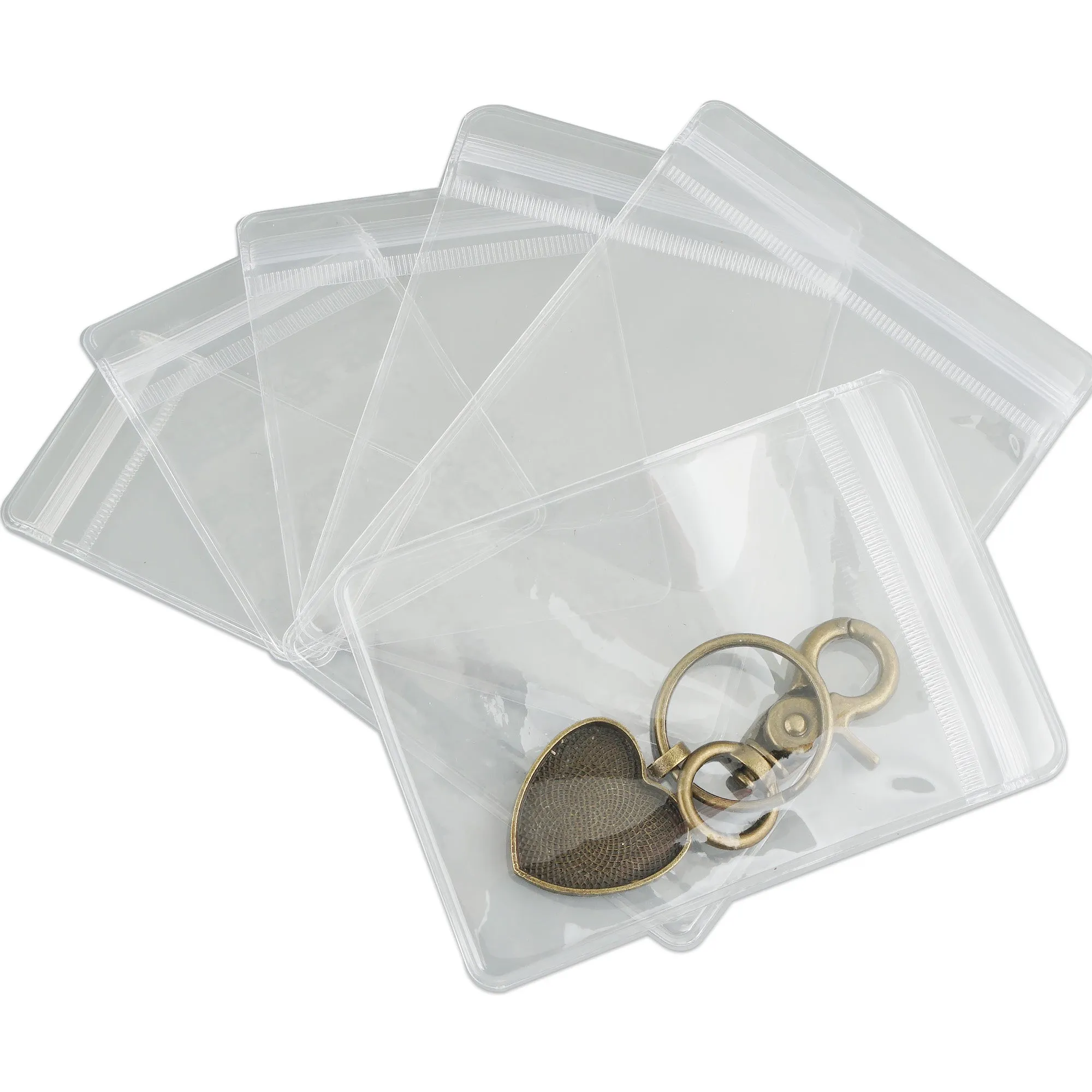 100 Clear PVC Zip Lock Jewelry Bags