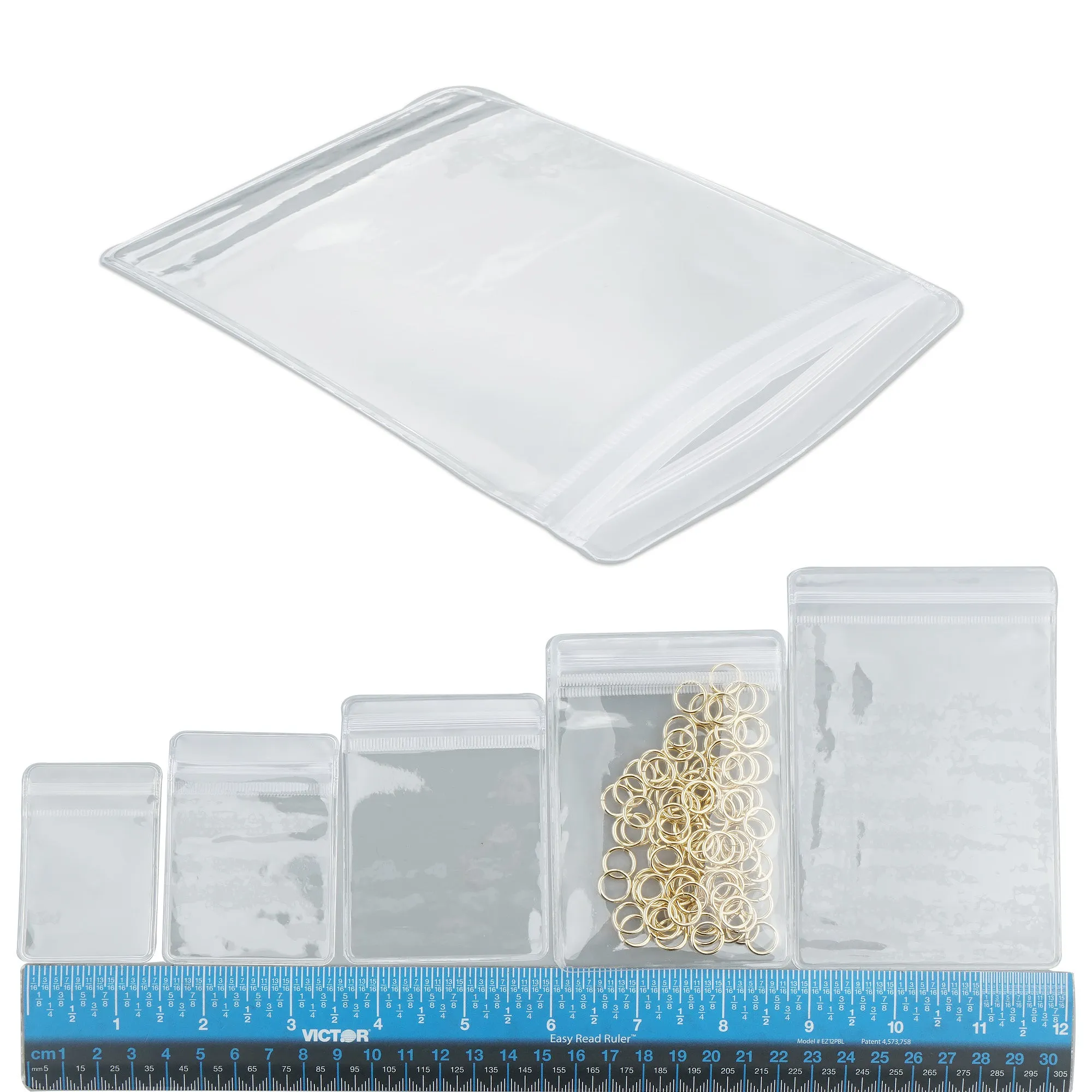 100 Clear PVC Zip Lock Jewelry Bags