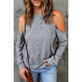 Cold Shoulder Long Sleeve Sweatshirt