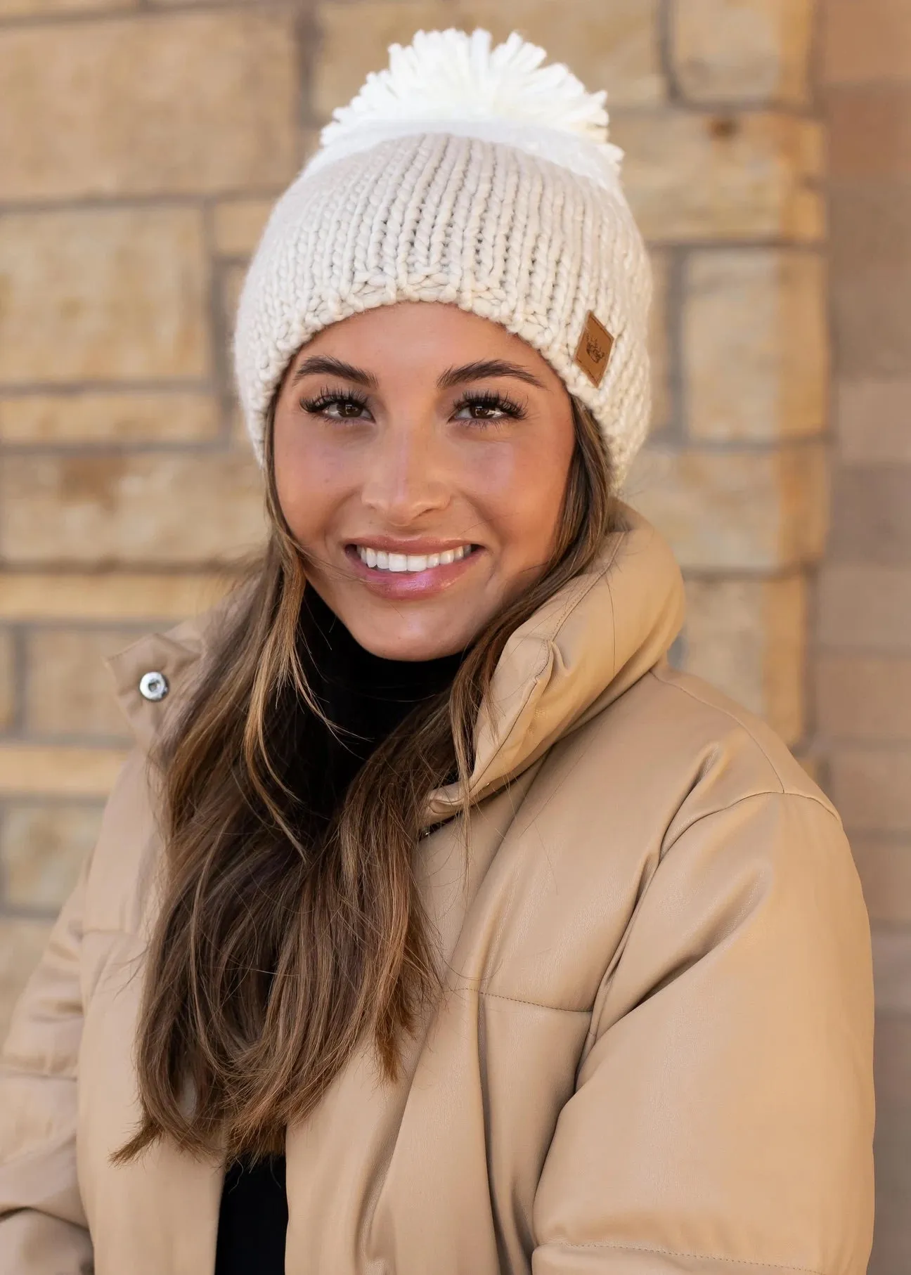 Colorblock Knit Pom Hat