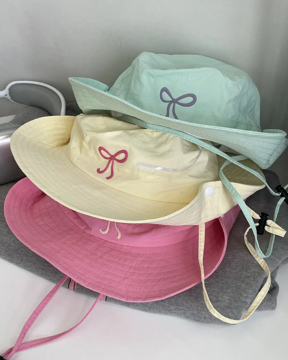 Coquette Aesthetic Bow Fisherman Hat