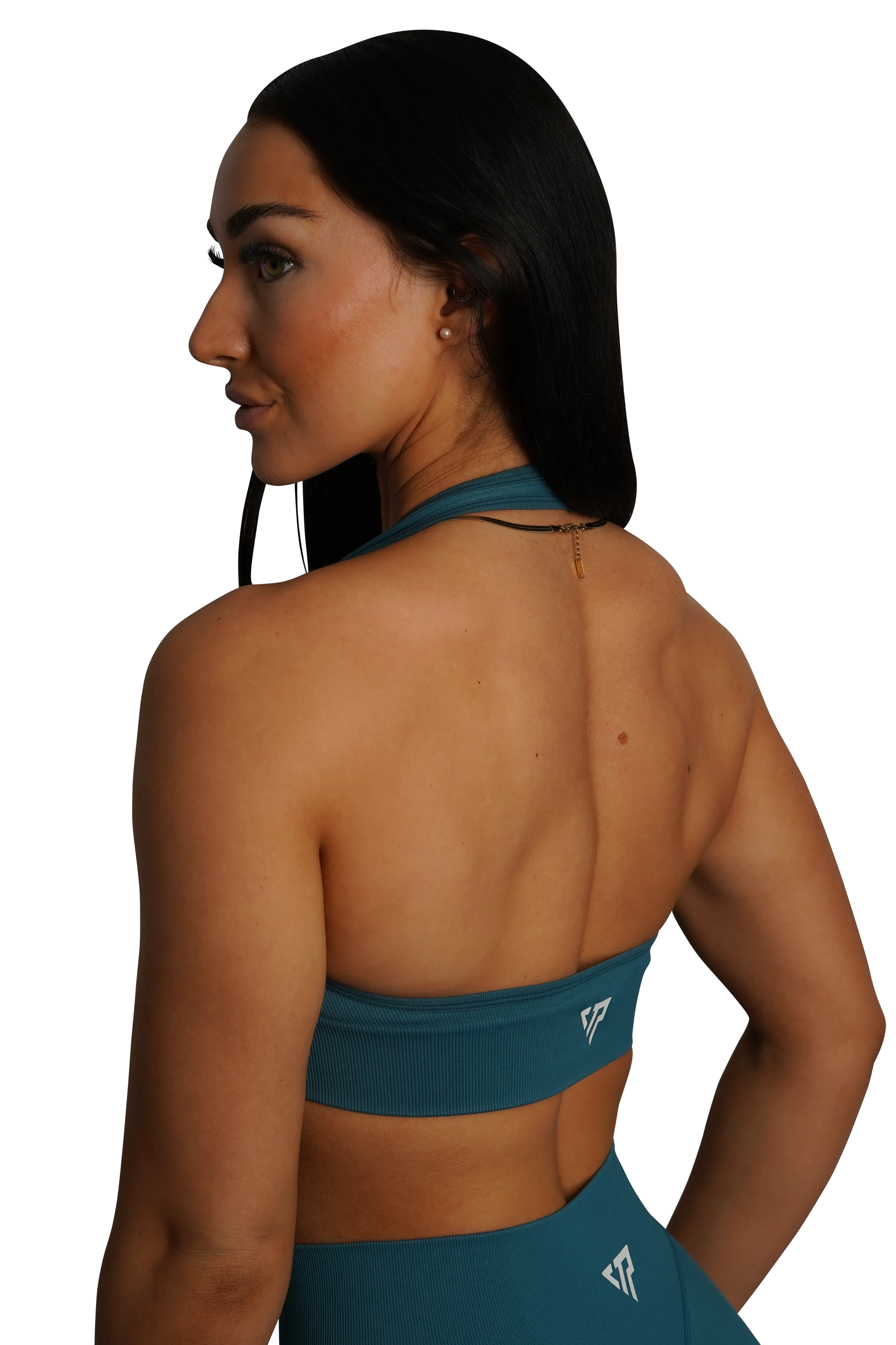 CORE HALTER BRA - TEAL