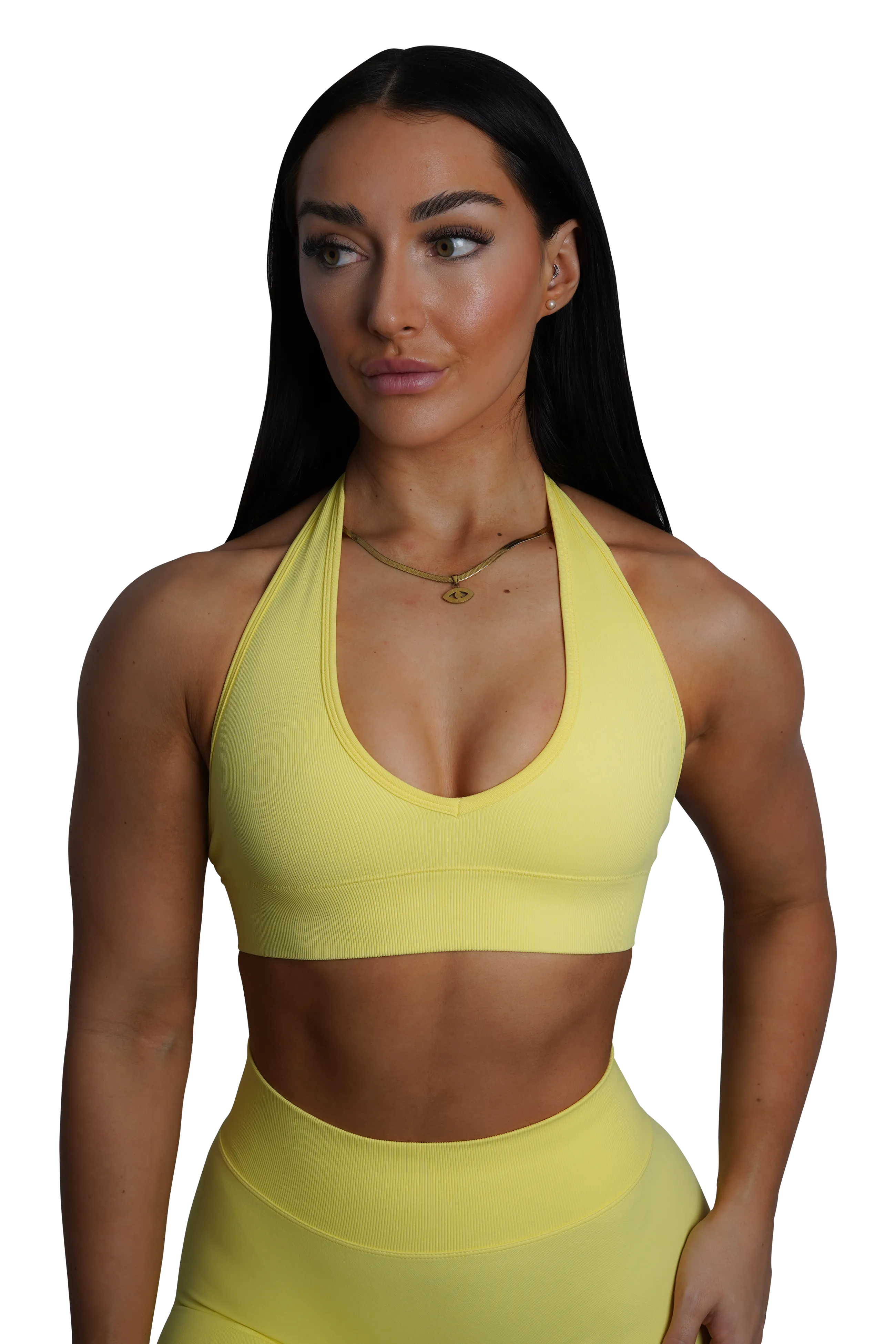 CORE HALTER BRA - YELLOW