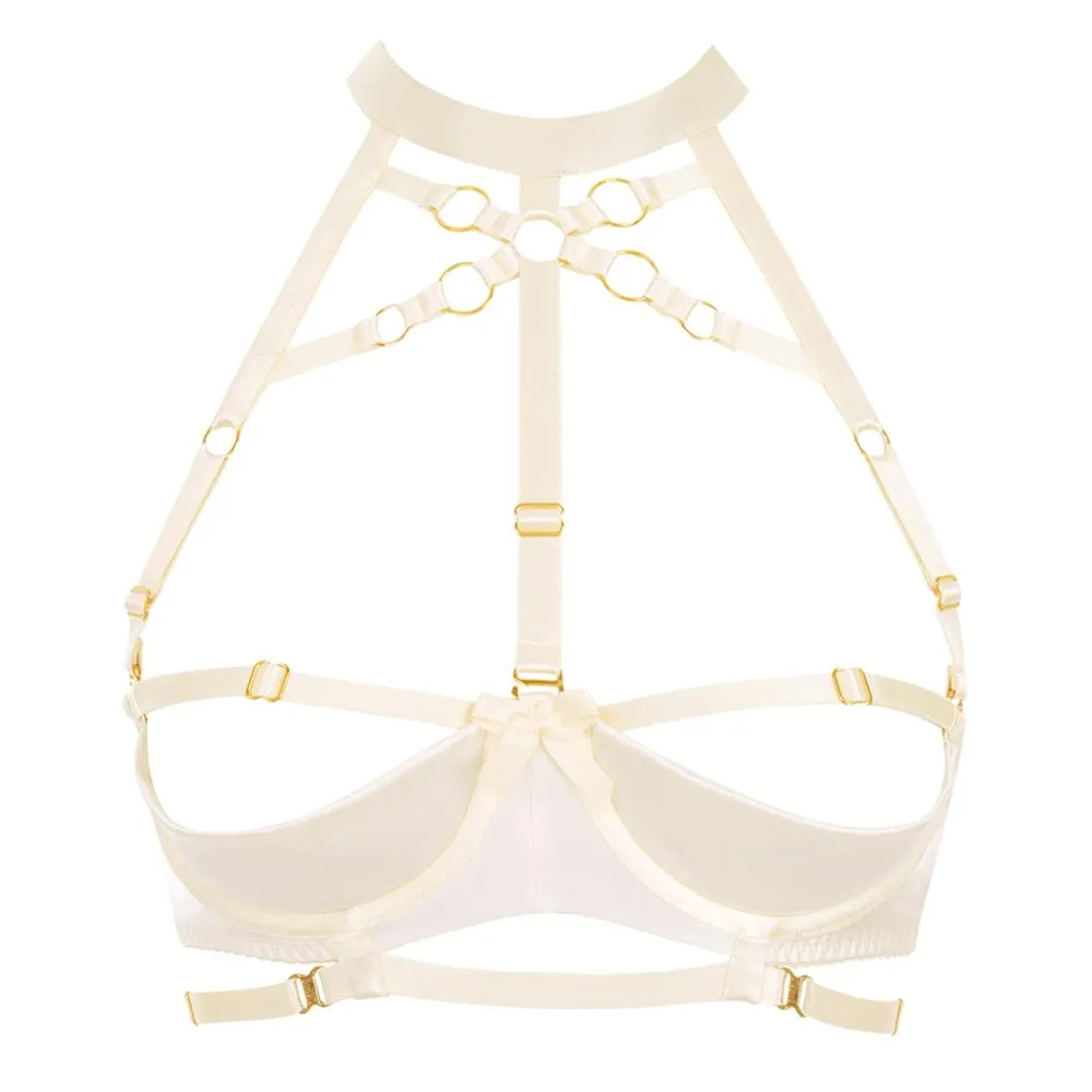 Cream Shelf Bondage Bra