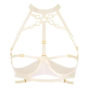 Cream Shelf Bondage Bra