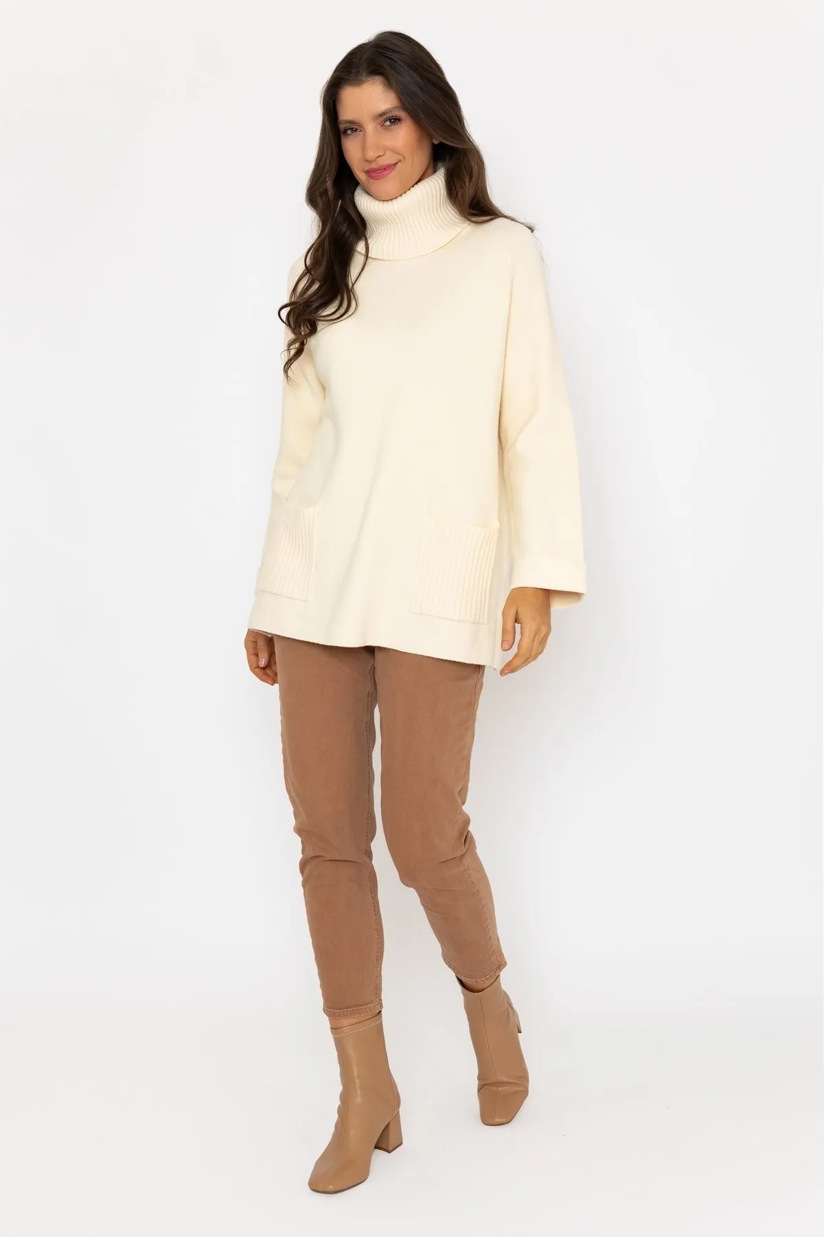 Cream Pocket Polo Jumper