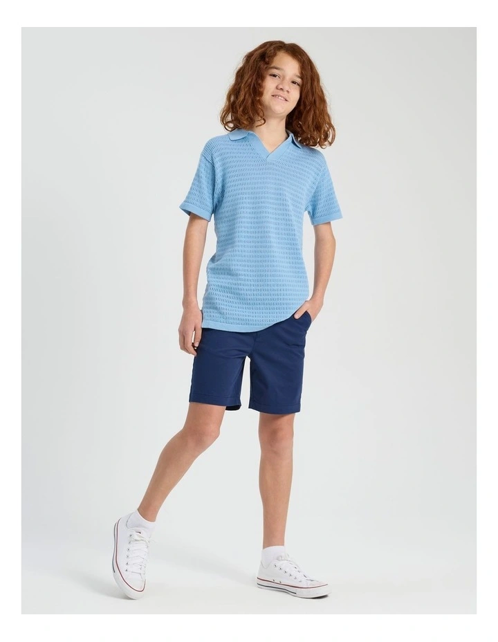 Crochet Polo in Blue