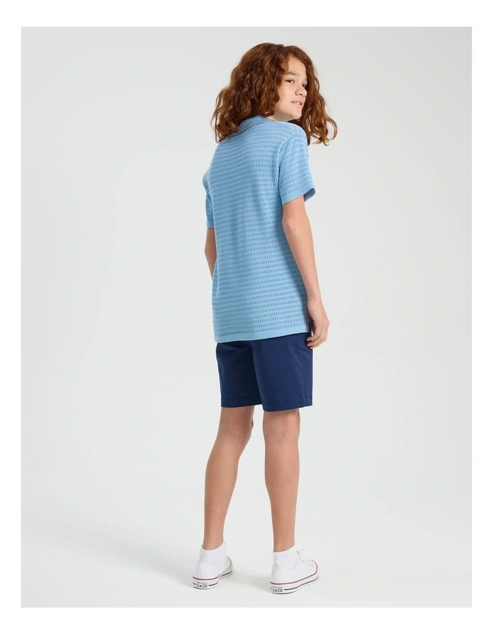 Crochet Polo in Blue