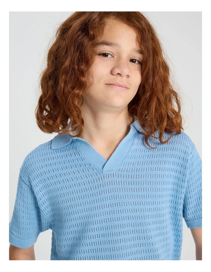 Crochet Polo in Blue