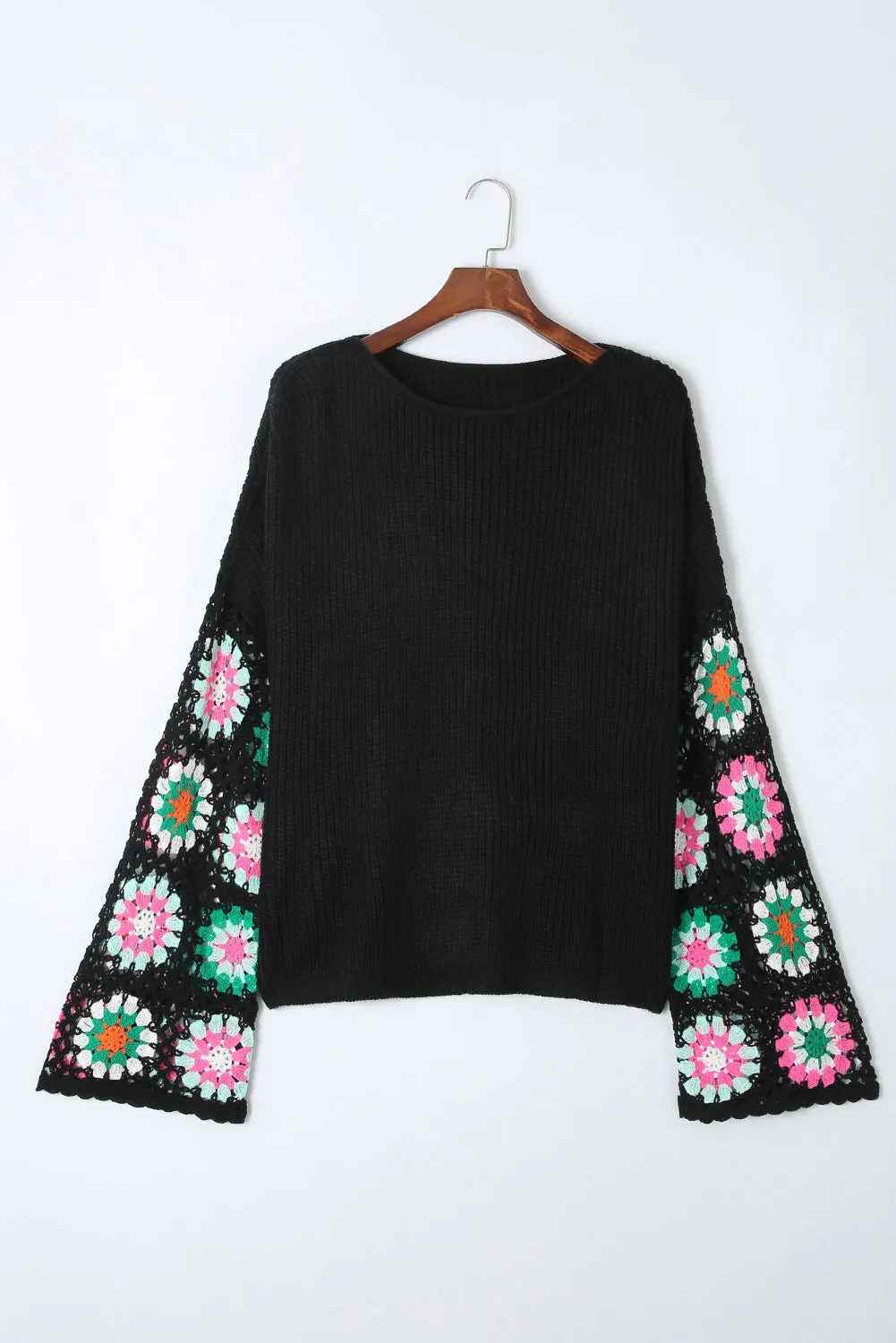 Round Neck Long Sleeve Knit Top\