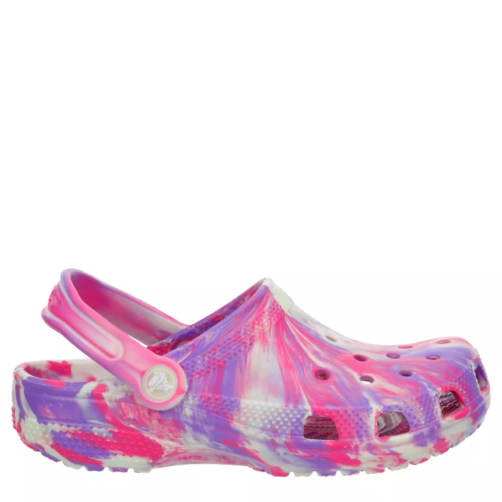 CROCS  GIRLS LITTLE-BIG KID CLASSIC GLOW MARBLED CLOG