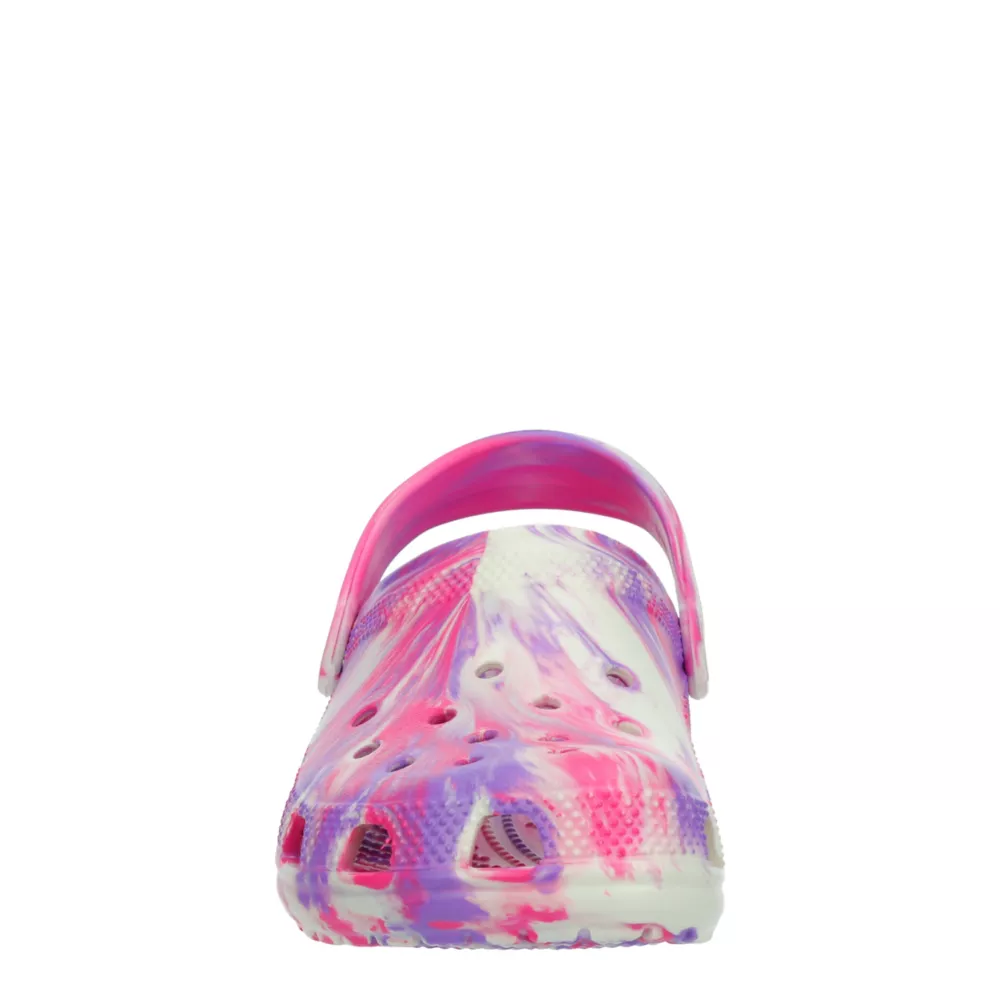 CROCS  GIRLS LITTLE-BIG KID CLASSIC GLOW MARBLED CLOG