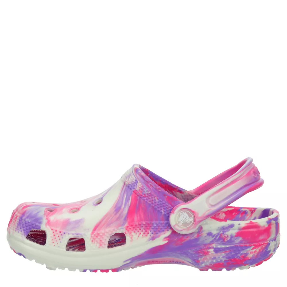 CROCS  GIRLS LITTLE-BIG KID CLASSIC GLOW MARBLED CLOG