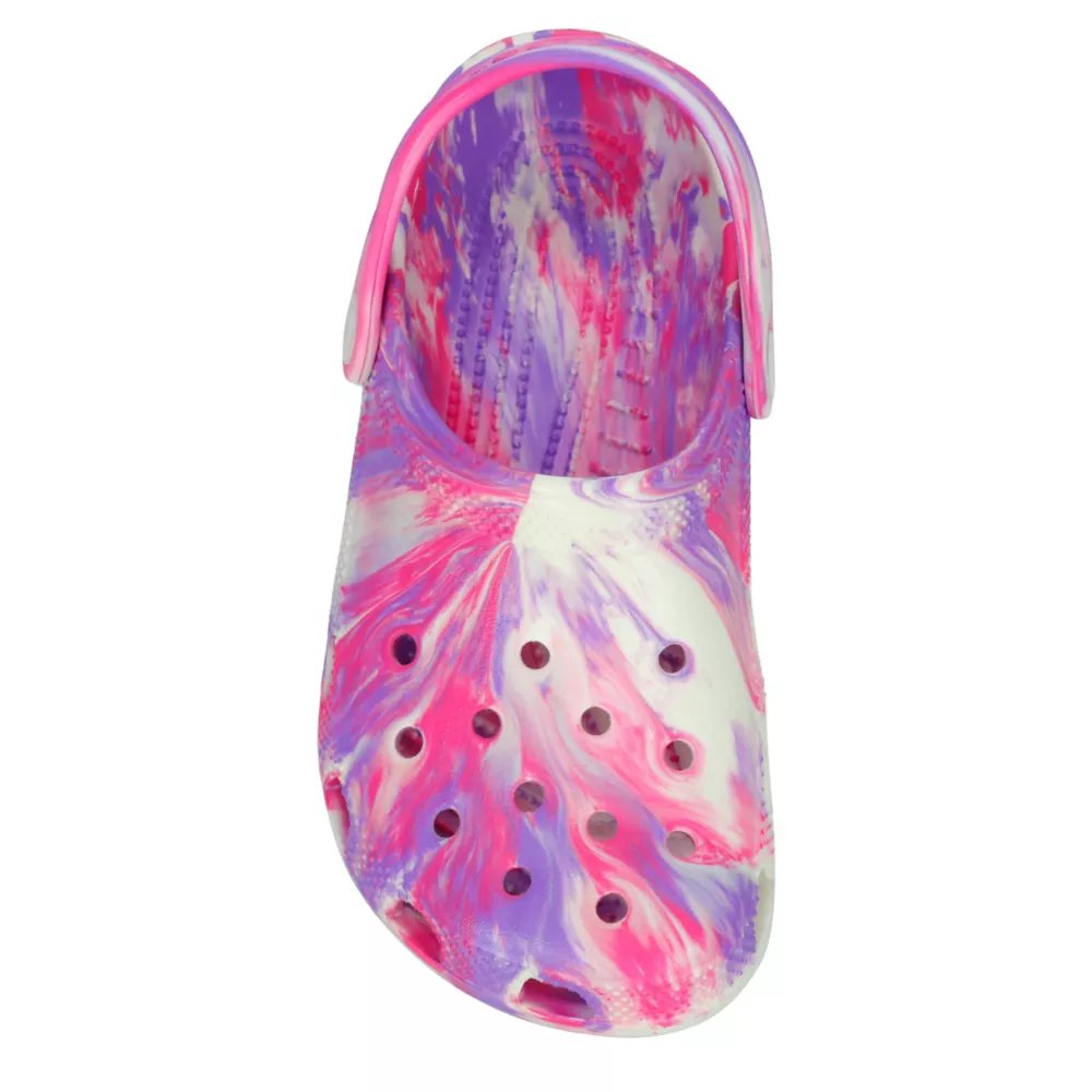 CROCS  GIRLS LITTLE-BIG KID CLASSIC GLOW MARBLED CLOG