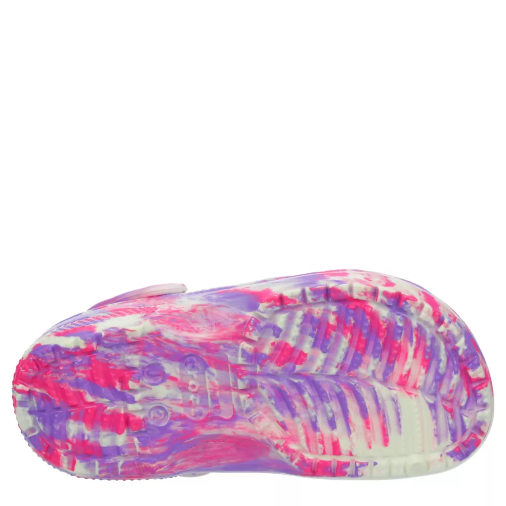 CROCS  GIRLS LITTLE-BIG KID CLASSIC GLOW MARBLED CLOG