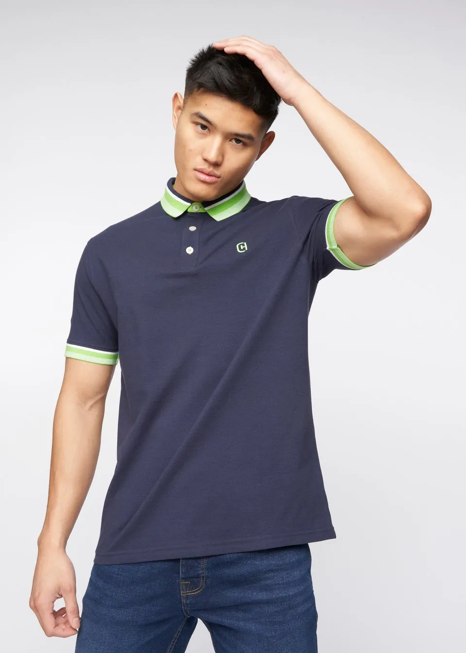 Crosshatch Navy  Cratmoore Polo