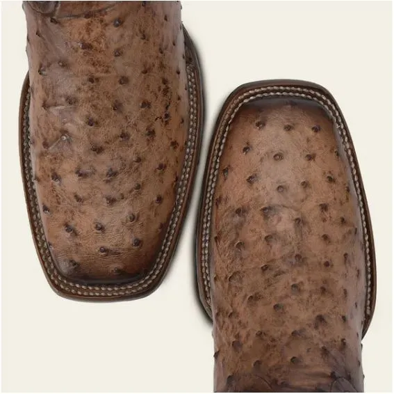 CUADRA Men's Engraved Exotic Leather Boot | CU744 Honey Ostrich