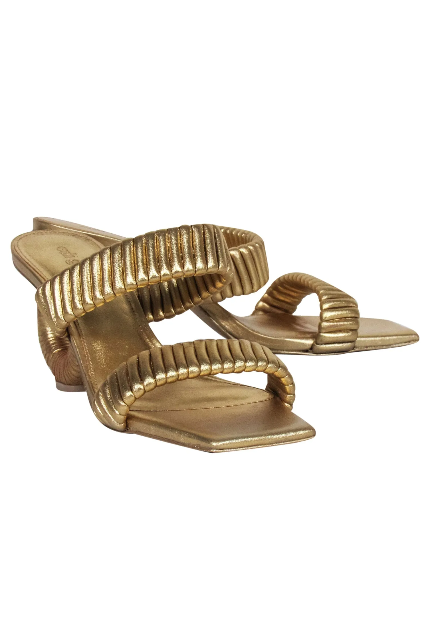 Cult Gaia - Gold Valence Mule Heels Sz 9