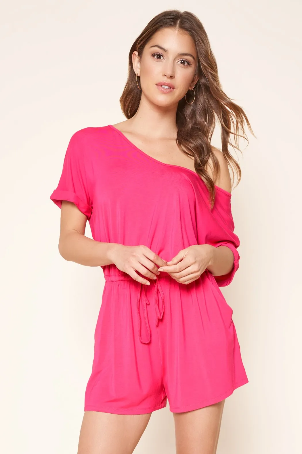 Danielle V-Neck Jersey Knit Romper