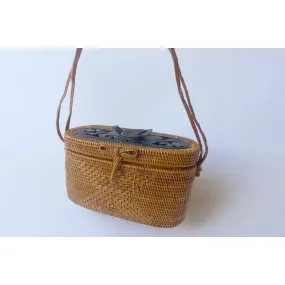 Decorated Wicker Basket Bag