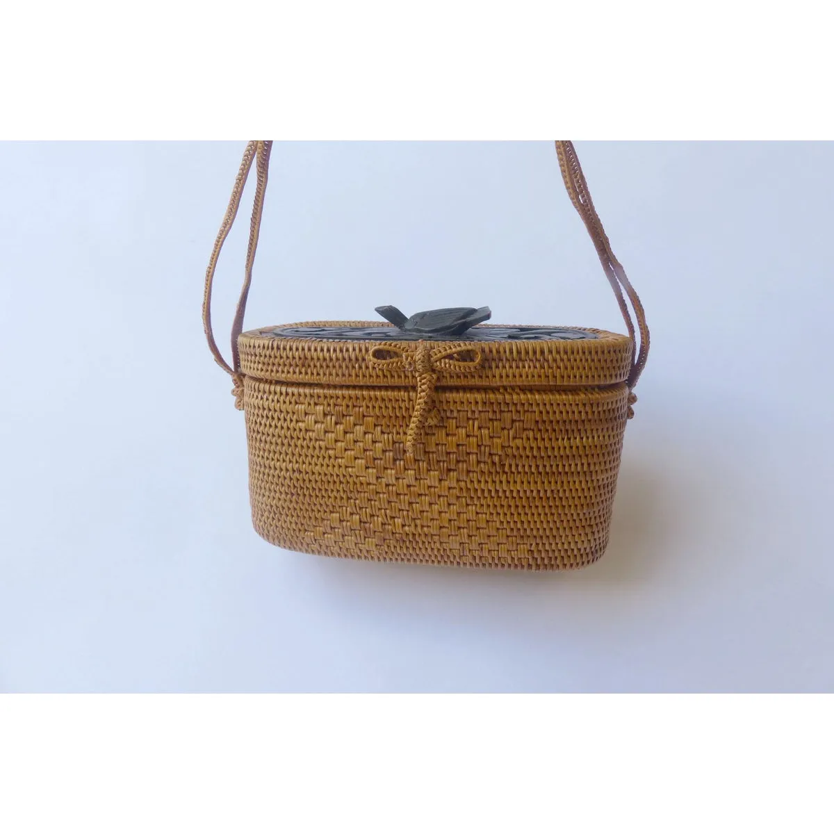 Decorated Wicker Basket Bag