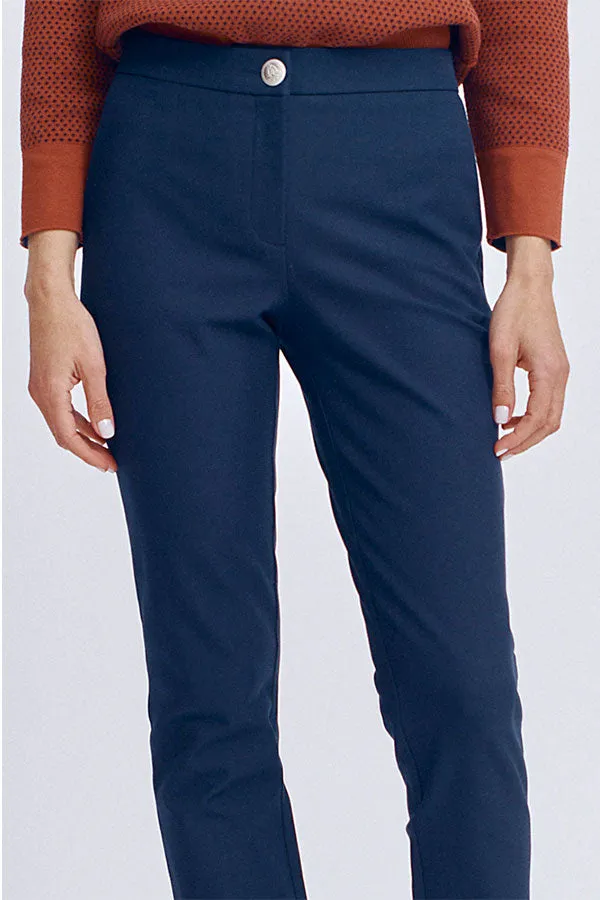 Devernois PLUVIER86 NAVY STRETCH COTTON TROUSERS