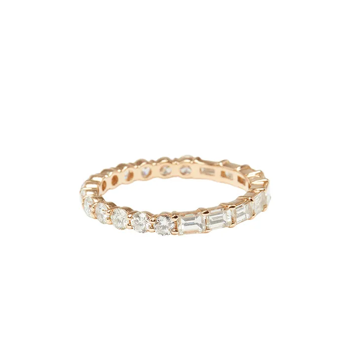 Diamond Eternity Band with Baguette and Round Stones