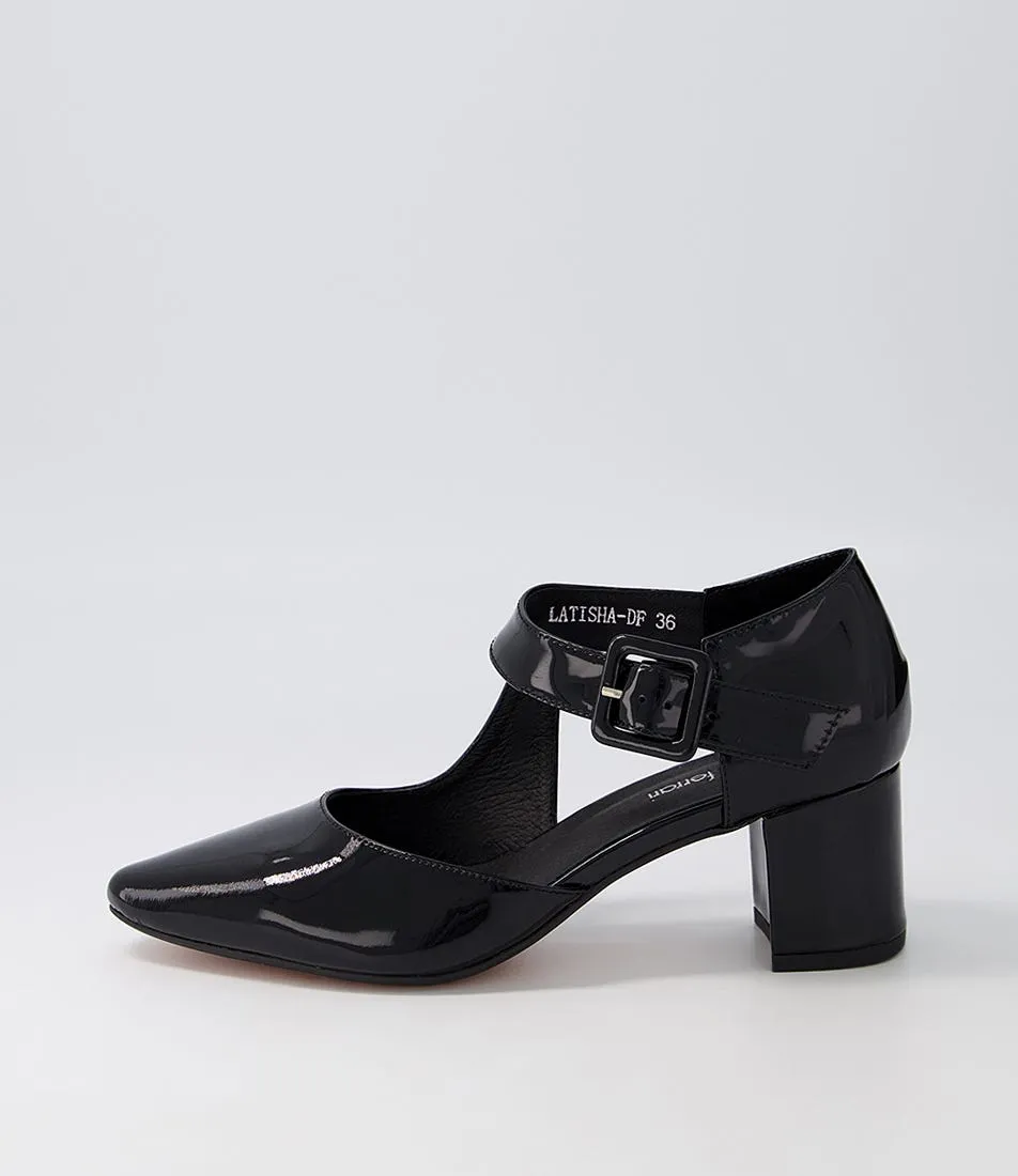 DIANA FERRARI Latisha Black Patent Leather Heels