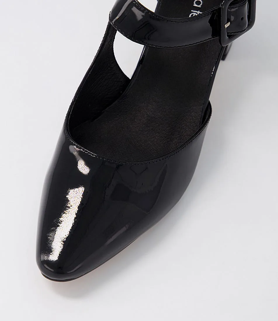 DIANA FERRARI Latisha Black Patent Leather Heels