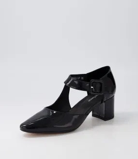 DIANA FERRARI Latisha Black Patent Leather Heels