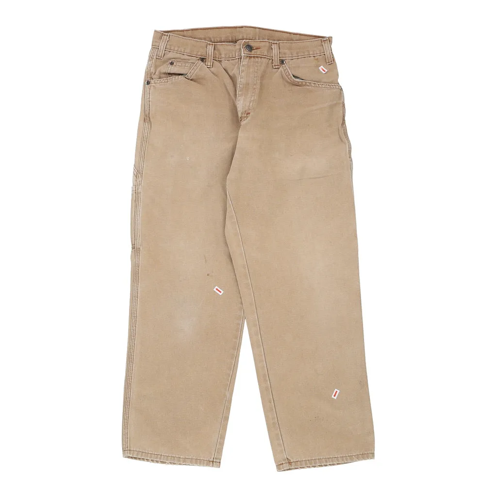 Dickies Carpenter Trousers - 31W 28L Beige Cotton