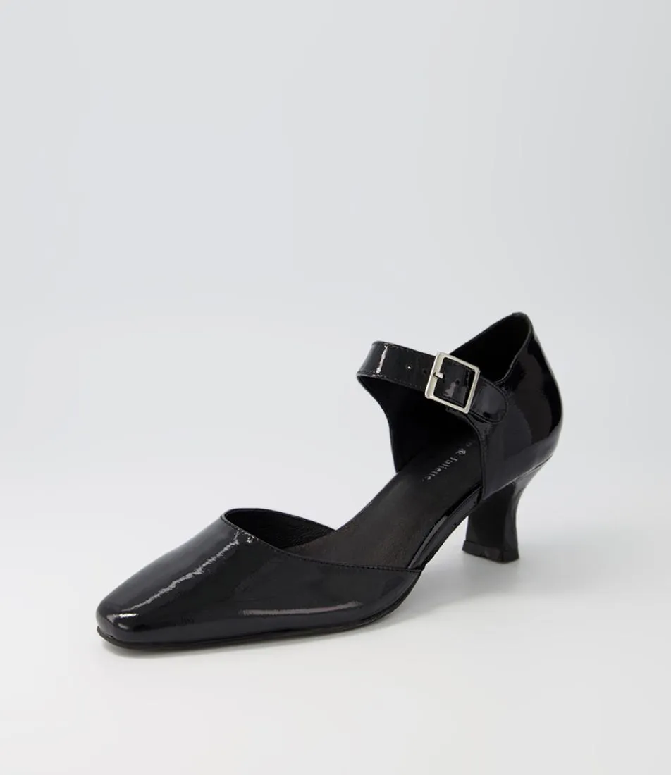 DJANGO & JULIETTE Cadoc Black Patent Leather Heels