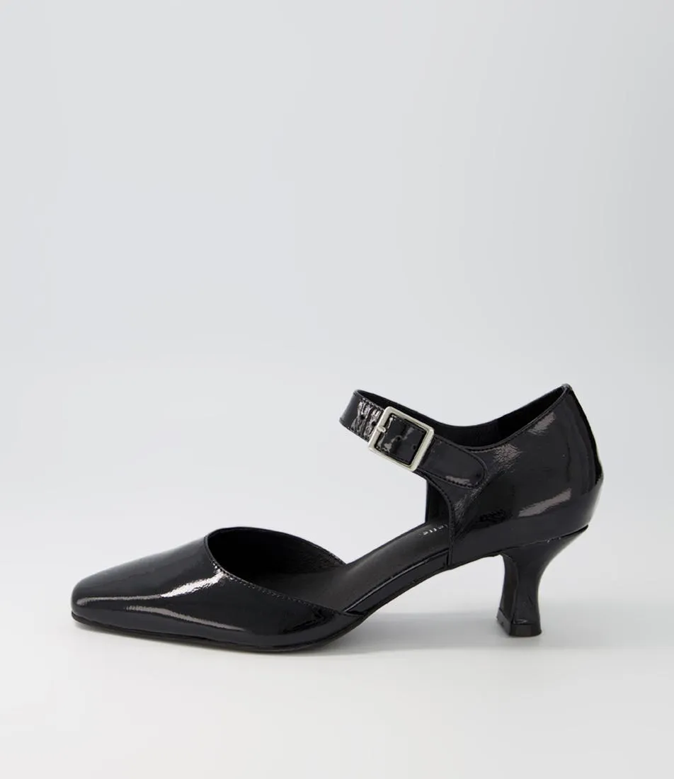 DJANGO & JULIETTE Cadoc Black Patent Leather Heels