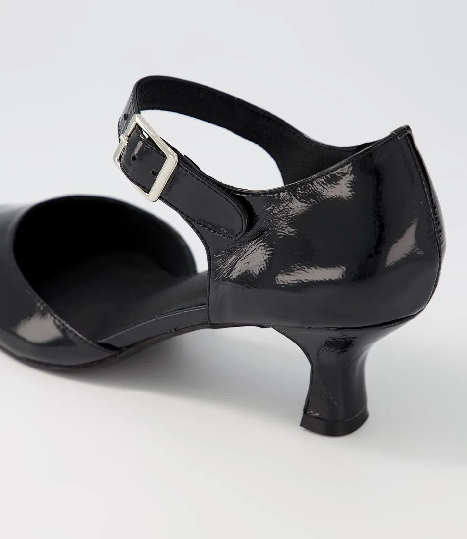 DJANGO & JULIETTE Cadoc Black Patent Leather Heels