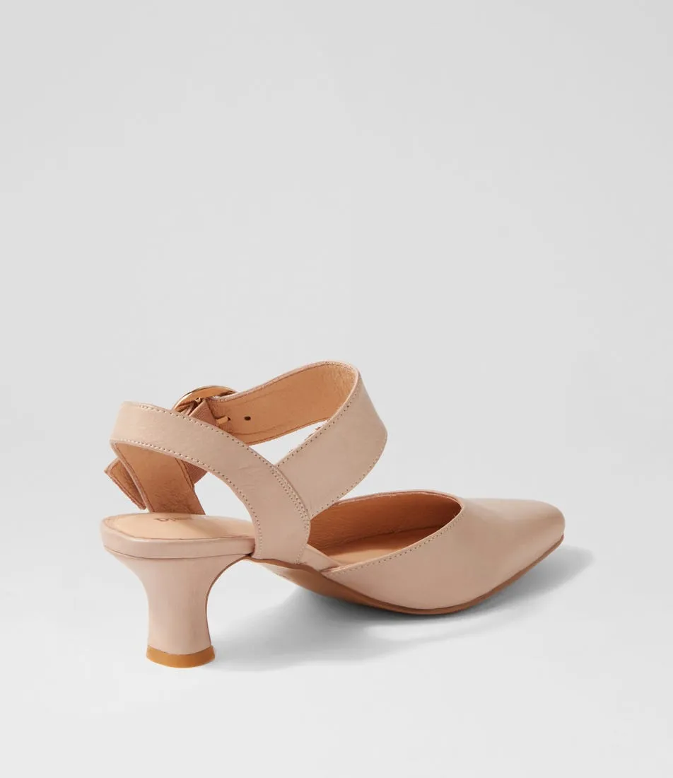 DJANGO & JULIETTE Caris Cafe Leather Heels