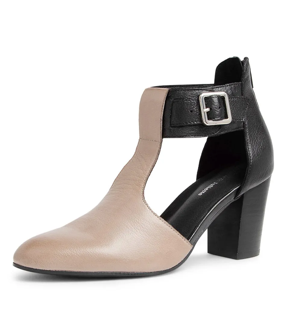 DJANGO & JULIETTE Lionelle Smoke Black Leather Heels